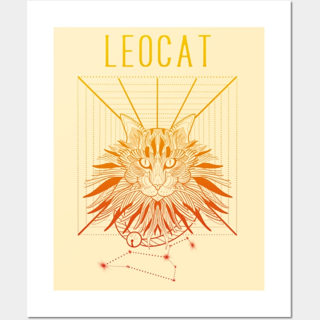 A zodiac cattery: Leo - leocat Wall Art by Blacklinesw9